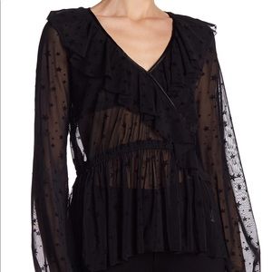 harlowe and graham sheer star pattern blouse